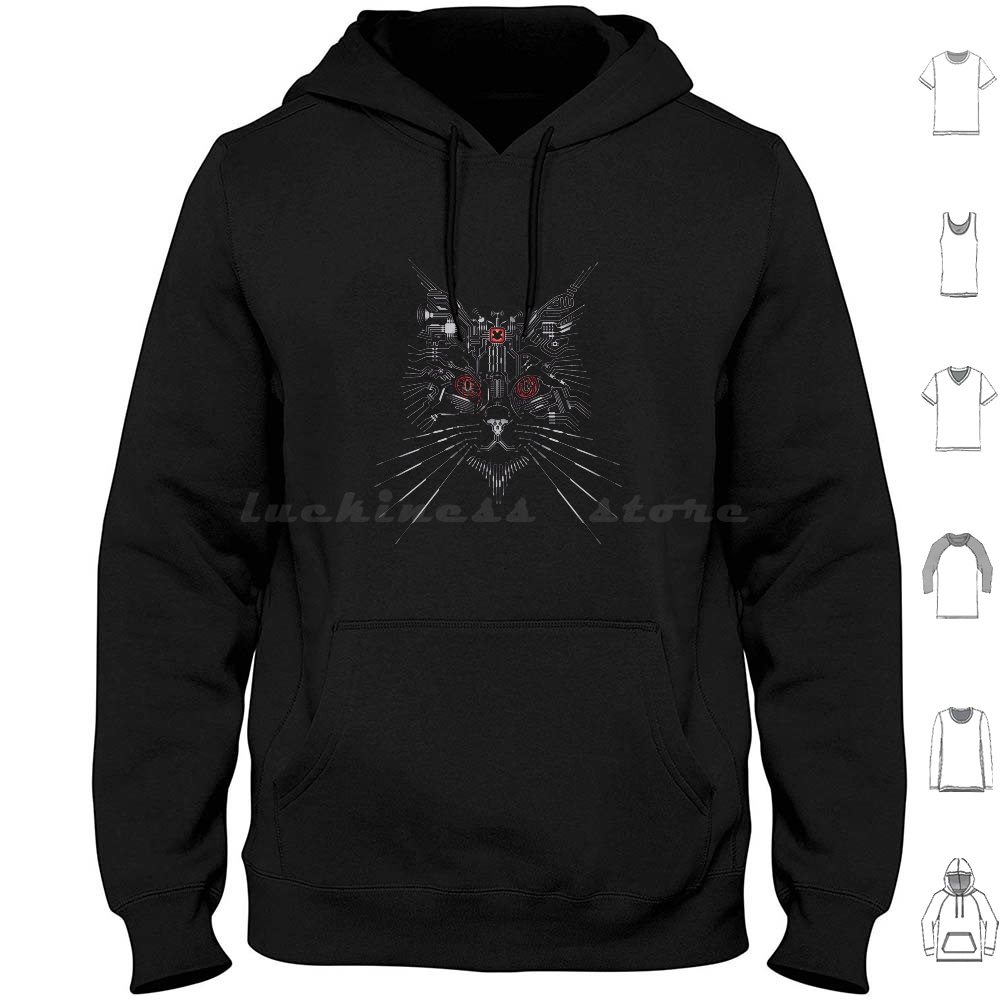 Wildman Hunting & Outdoor Price List - Cyber Hacker Cat Hoodies Long Sleeve