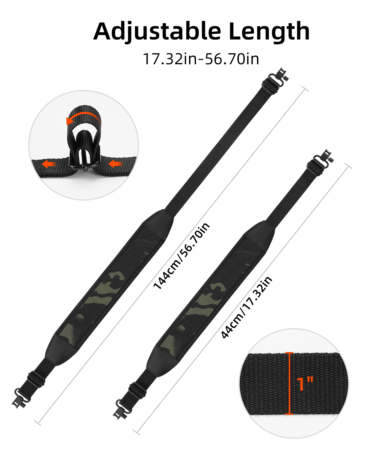 Outdoor Hunting Rifle - Two Point Rifle Sling with Wide