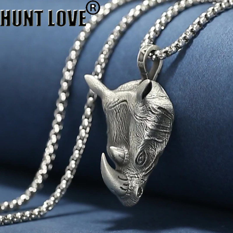 Wildman Hunting & Outdoor Price List - 1Pcs Pure Tin Rhino Head Pendant