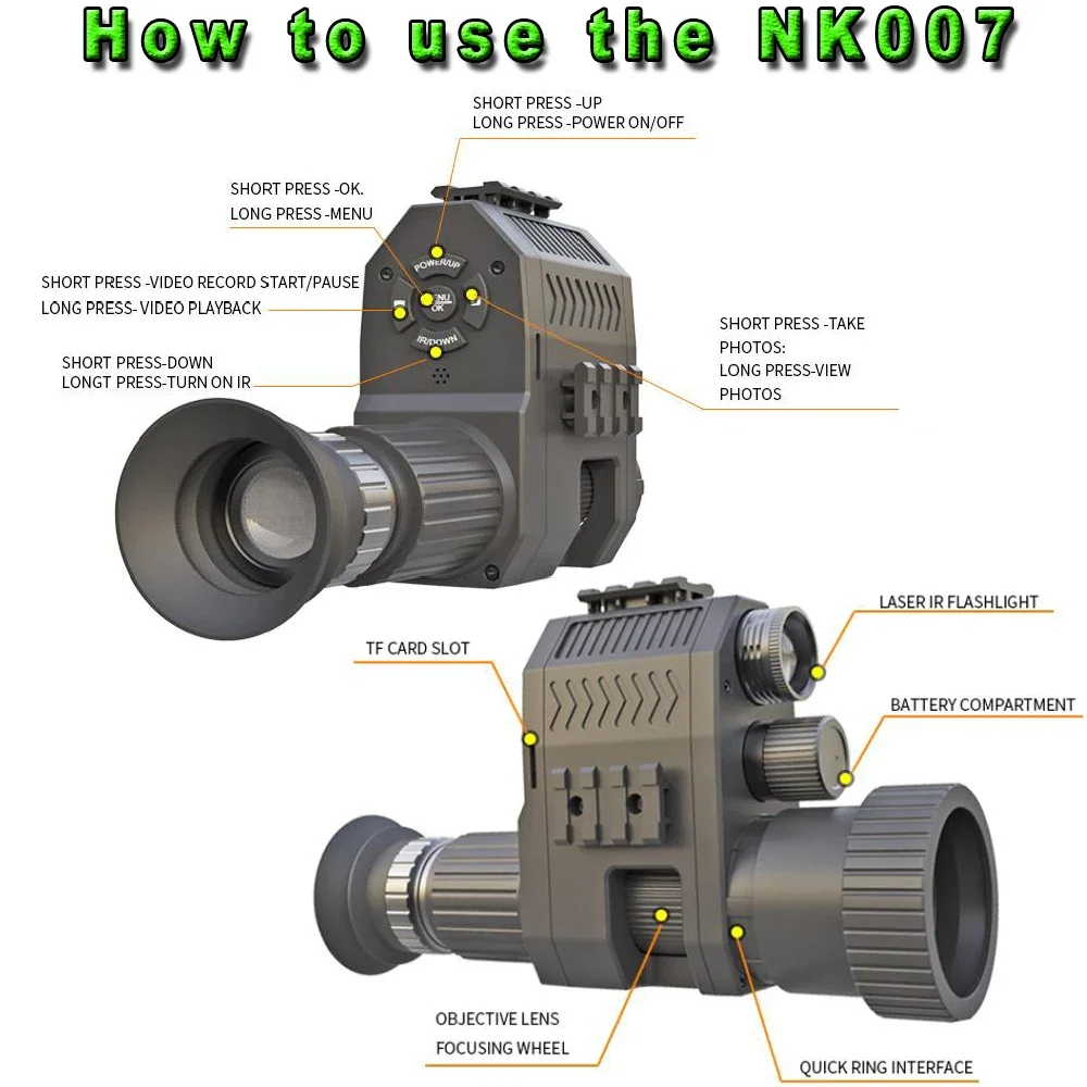Megaorei NK007plus 200-400M Mo - مراجعة Outdoor Hunting Digital Night Vision وسعره