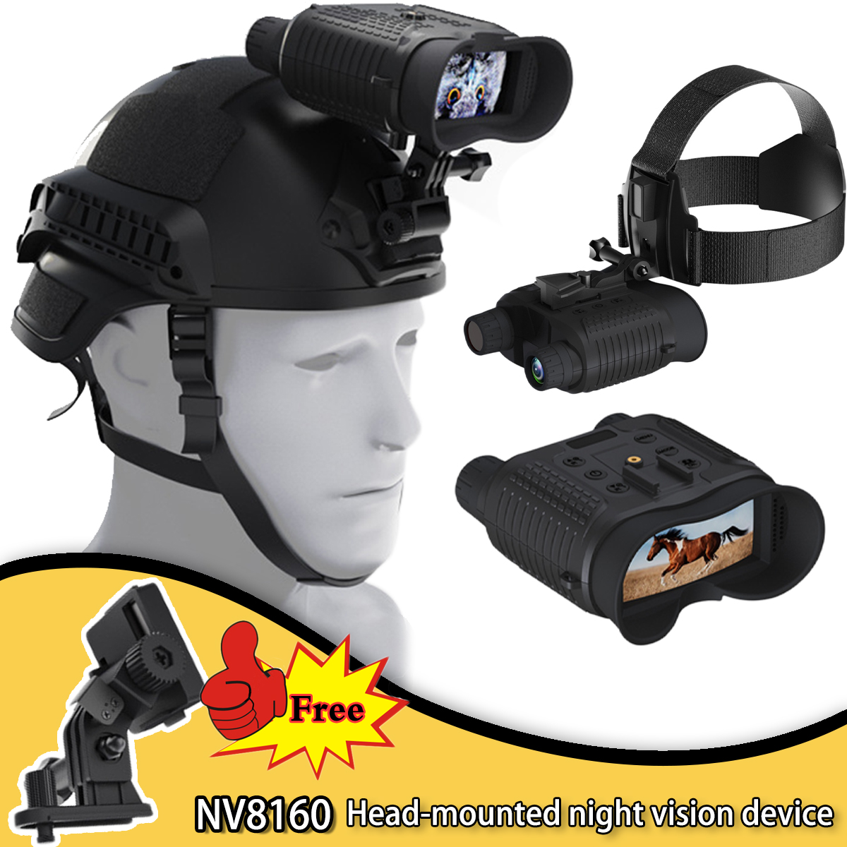 NV8160 Head-mounted Binocular  - مراجعة Outdoor Hunting Digital Night Vision وسعره