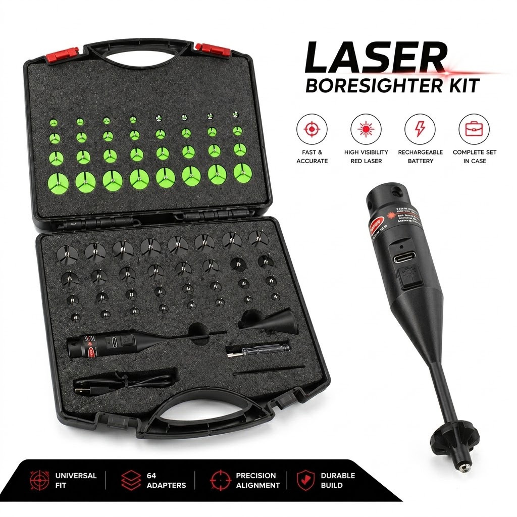 Laser Boresigher 64 Adapters K - مراجعة Laser Boresighter Kit وسعره