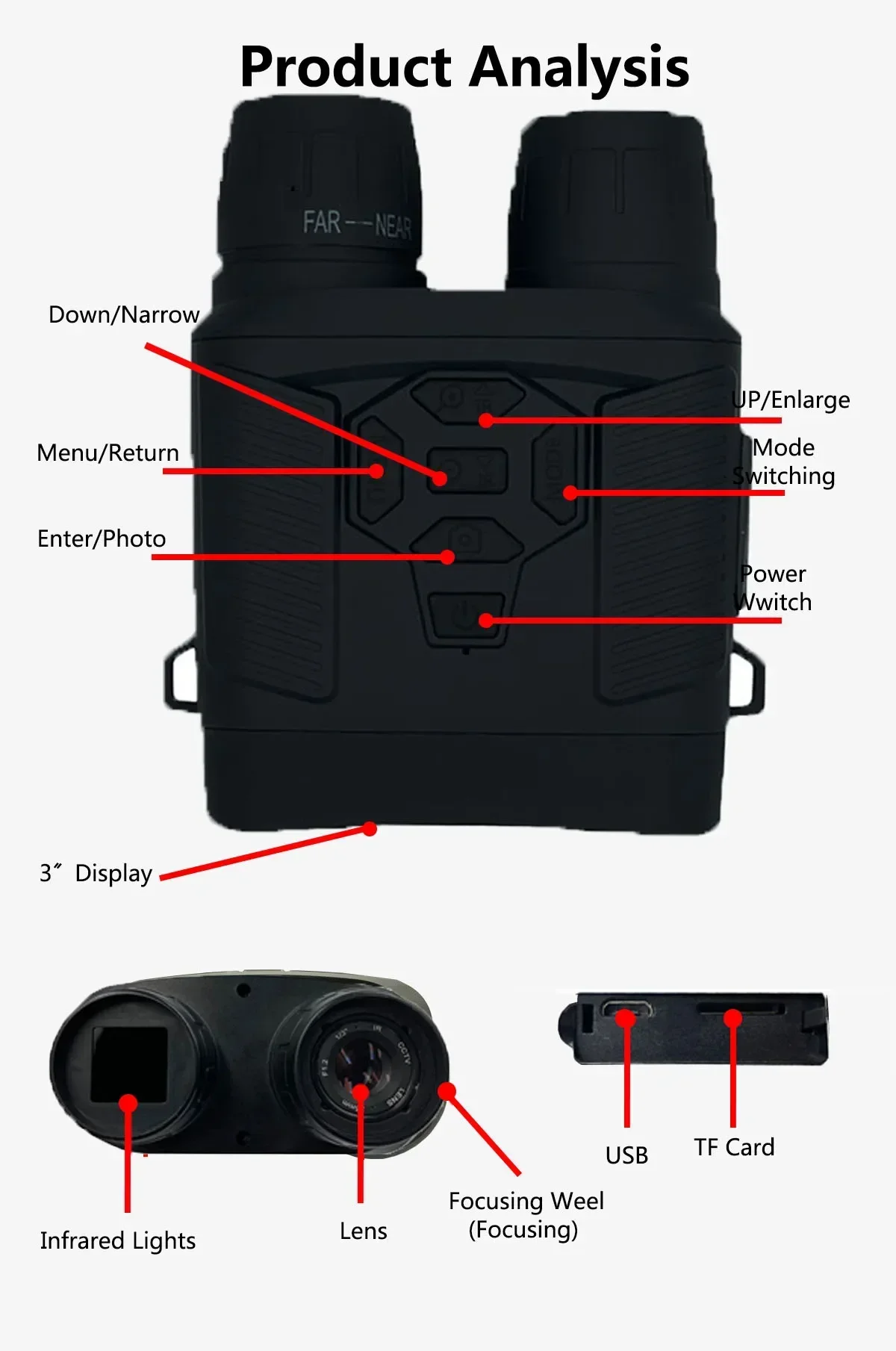 Y6 Binocular Night Vision Infr - مراجعة Outdoor Hunting Digital Night Vision وسعره