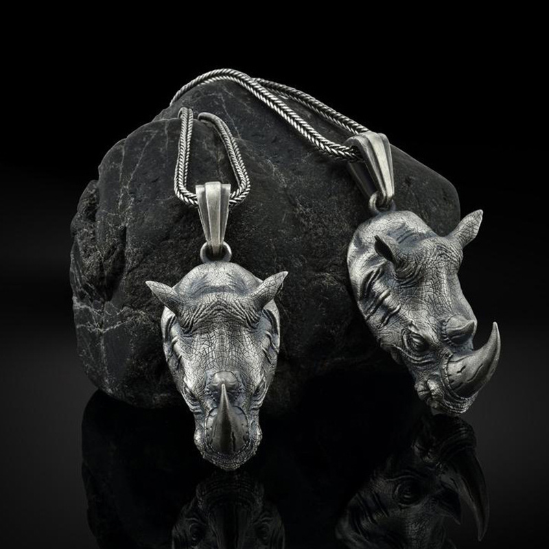 1Pcs Pure Tin Rhino Head Penda - مراجعة Wildman Hunting & Outdoor Price List وسعره