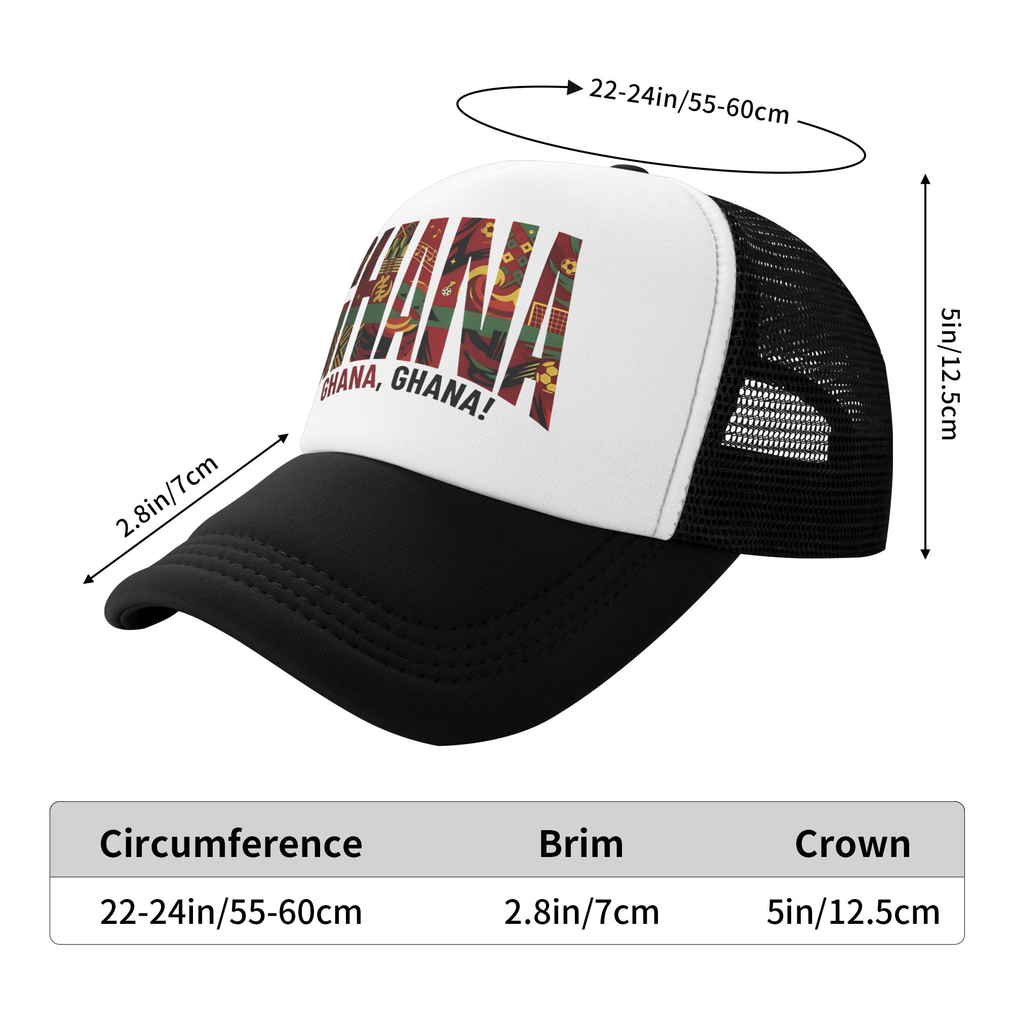 Ghana National Team  Sun Hats  - مراجعة Outdoor Hunting Logo وسعره